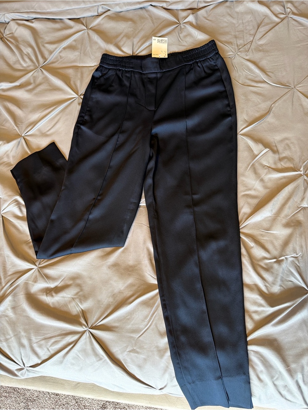 H&M Black Pull-On Trousers with Front Crease